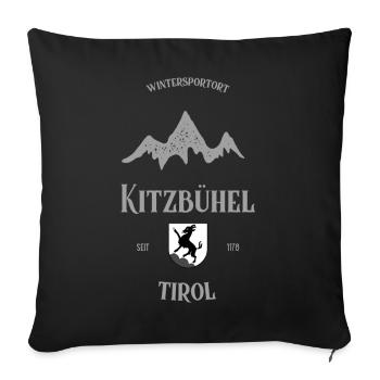 Kitzbühel - Bergmotiv - Sofakissenbezug 45 x 45 cm - Schwarz - Vorne