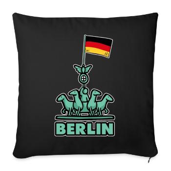 Berlin - Sofa pillowcase 17,3'' x 17,3'' (45 x 45 cm) - black - Front