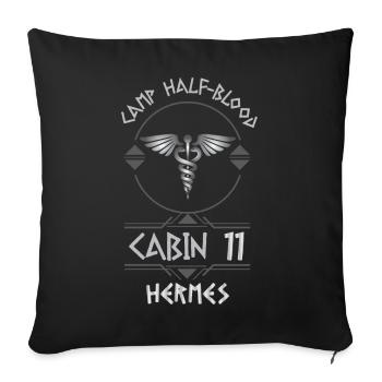 Cabin #11 in Camp Half Blood, Child of Hermes - Sofa pillowcase 17,3'' x 17,3'' (45 x 45 cm) - black - Front