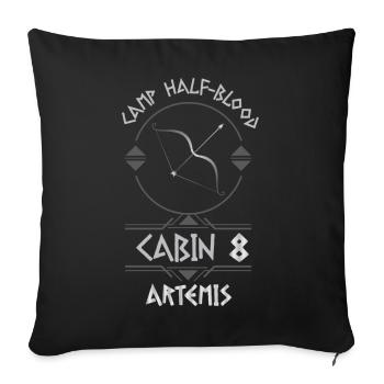 Cabin #8 in Camp Half Blood, Child of Artemis - Sofa pillowcase 17,3'' x 17,3'' (45 x 45 cm) - black - Front