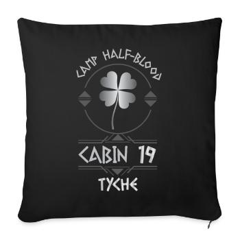 Cabin #19 in Camp Half Blood, Child of Tyche - Sofa pillowcase 17,3'' x 17,3'' (45 x 45 cm) - black - Front