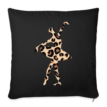 Ballerina Leopard Ballett Tänzerin Geschenk - Sofakissenbezug 45 x 45 cm - Schwarz - Vorne