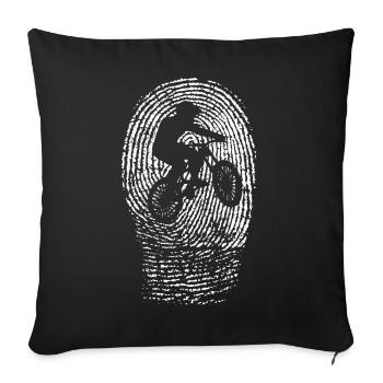 Empreinte digitale VTT - Housse de coussin décorative 45 x 45 cm - noir - Devant