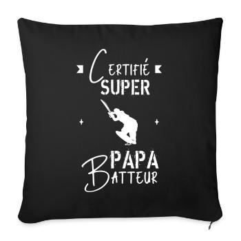 Super papa Batteur - Housse de coussin décorative 45 x 45 cm - noir - Devant