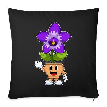 Lustige Orchidee - Sofakissenbezug 45 x 45 cm - Schwarz - Vorne