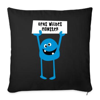 Opa Monster wild Demo Comic coole lustige Sprüche - Sofakissenbezug 45 x 45 cm - Schwarz - Vorne