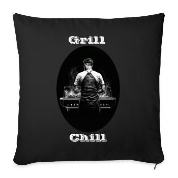 Grill Chill white - Sofa pillowcase 17,3'' x 17,3'' (45 x 45 cm) - black - Front
