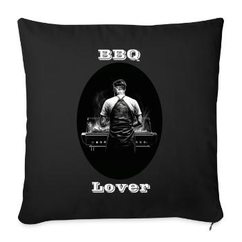 BBQ Lover white - Sofa pillowcase 17,3'' x 17,3'' (45 x 45 cm) - black - Front