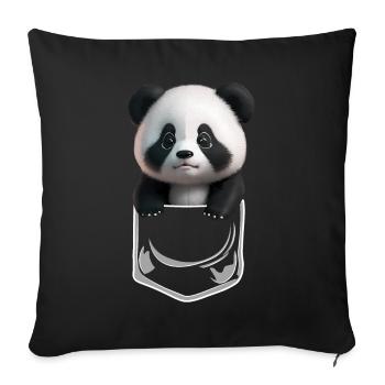 Baby Panda Breast White - Sofa pillowcase 17,3'' x 17,3'' (45 x 45 cm) - black - Front