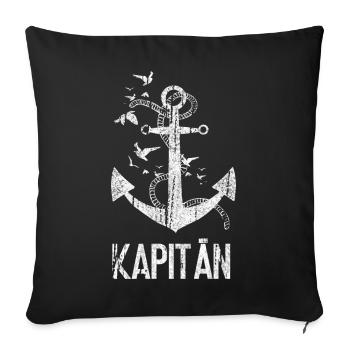 Kapitän Anker Vintage Design - Sofakissenbezug 45 x 45 cm - Schwarz - Vorne