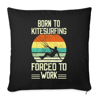 Kitesurf Kitesurfer Kiteboard - Sofakissenbezug 45 x 45 cm - Schwarz - Vorne