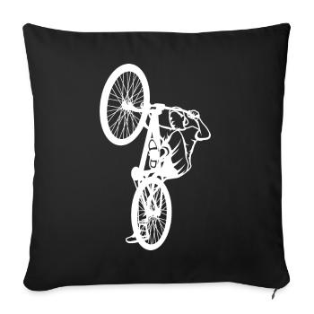 BMX Cyclist Drawing - Sofa pillowcase 17,3'' x 17,3'' (45 x 45 cm) - black - Front