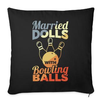 Bowling Girl - Sofa pillowcase 17,3'' x 17,3'' (45 x 45 cm) - black - Front