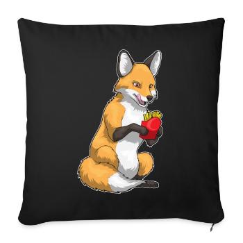 Fuchs French Fries - Sofa pillowcase 17,3'' x 17,3'' (45 x 45 cm) - black - Front