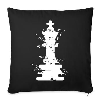 Chess King Art Illustration Symbol Chess Set - Sofa pillowcase 17,3'' x 17,3'' (45 x 45 cm) - black - Front