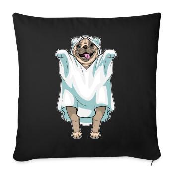 Pug Halloween Ghost - Sofa pillowcase 17,3'' x 17,3'' (45 x 45 cm) - black - Front