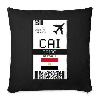 Cairo, Egypt Boarding Pass - CAI Airport Ticket - Sofa pillowcase 17,3'' x 17,3'' (45 x 45 cm) - black - Front