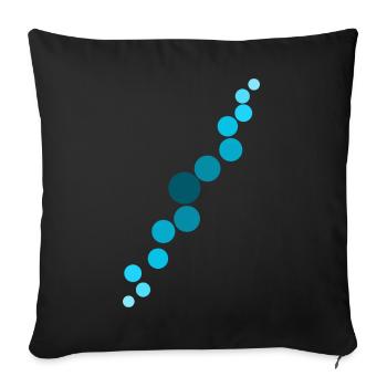 Blaue Blasen - Sofakissenbezug 45 x 45 cm - Schwarz - Vorne