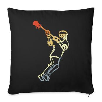 Lacrosse Player Retro - Sofa pillowcase 17,3'' x 17,3'' (45 x 45 cm) - black - Front