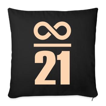 Unendlich durch 21 Millionen Bitcoin Unendlich  - Sofakissenbezug 45 x 45 cm - Schwarz - Vorne