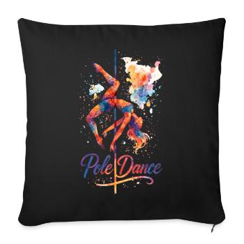Pole Dance Pole Dancer Watercolor Color Gift - Sofa pillowcase 17,3'' x 17,3'' (45 x 45 cm) - black - Front