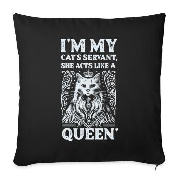 Elegant Cat Queen T-Shirt Design - Sofa pillowcase 17,3'' x 17,3'' (45 x 45 cm) - black - Front