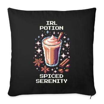 Potion IRL – Sérénité épicée | Chai Latte - Housse de coussin décorative 45 x 45 cm - noir - Devant