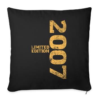 Édition Limitée 2007 18ème Cadeau d’Anniversaire - Housse de coussin décorative 45 x 45 cm - noir - Devant