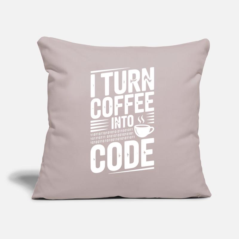I Turn Coffee Into Code Sofa pillowcase 17,3'' x 17,3'' (45 x 45 cm)