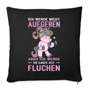 Dictons de fitness drôles Tenues d’entraînement - Housse de coussin décorative 45 x 45 cm - noir - Devant