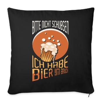 Amateurs de bière Dicton de bière Buveurs de bière Alcool - Housse de coussin décorative 45 x 45 cm - noir - Devant