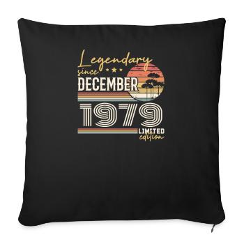 Cadeau 46e Anniversaire Décembre 1979 - Housse de coussin décorative 45 x 45 cm - noir - Devant