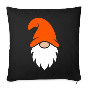 Orange Hat Garden Gnome - Sofa pillowcase 17,3'' x 17,3'' (45 x 45 cm) - black - Front