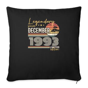 Cadeau 32e Anniversaire Décembre 1993 - Housse de coussin décorative 45 x 45 cm - noir - Devant