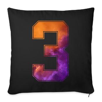 NO. 3 NUMBER 3 COLLEGE 3RD BIRTHDAY - Sofa pillowcase 17,3'' x 17,3'' (45 x 45 cm) - black - Front
