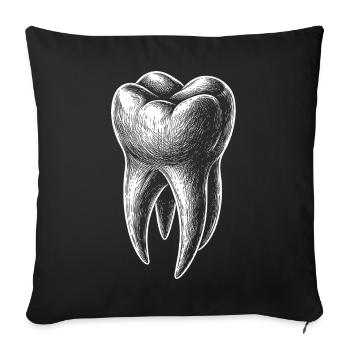 Black and White Tooth Sketch Graphic - Sofa pillowcase 17,3'' x 17,3'' (45 x 45 cm) - black - Front