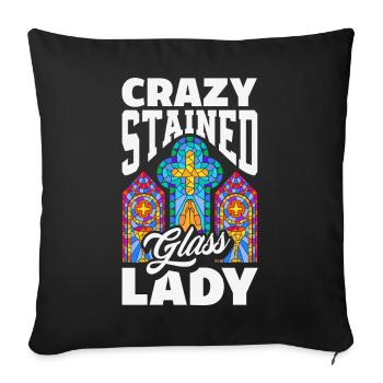 Stained Glass Art Stained Glass Artist - Sofa pillowcase 17,3'' x 17,3'' (45 x 45 cm) - black - Front