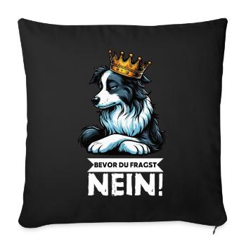 Avant que vous ne demandiez : Border Collie, Chien de Troupeau, Chien Collie - Housse de coussin décorative 45 x 45 cm - noir - Devant