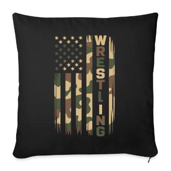 Wrestling USA Flag Camo Patriot Design - Sofa pillowcase 17,3'' x 17,3'' (45 x 45 cm) - black - Front