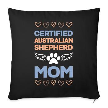 Maman berger australien certifiée - Housse de coussin décorative 45 x 45 cm - noir - Devant