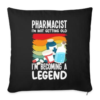 Retro Won't Get Old Legend Pharmacist Pharmacy - Sofa pillowcase 17,3'' x 17,3'' (45 x 45 cm) - black - Front