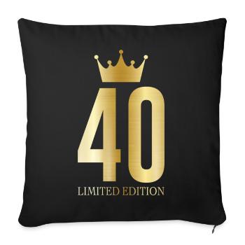 40e anniversaire Édition Limitée Crown - Housse de coussin décorative 45 x 45 cm - noir - Devant