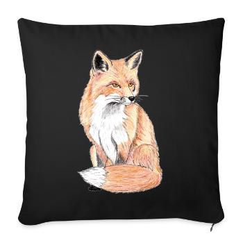 Kleiner Waldfuchs - ein sanfter Begleiter - Sofakissenbezug 45 x 45 cm - Schwarz - Vorne