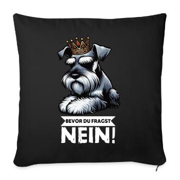 Avant que vous ne demandiez Pas de Schnauzer Géant - Housse de coussin décorative 45 x 45 cm - noir - Devant