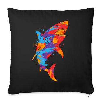 Requins Requins Enfants Hommes Enfants Garçons Shark - Housse de coussin décorative 45 x 45 cm - noir - Devant