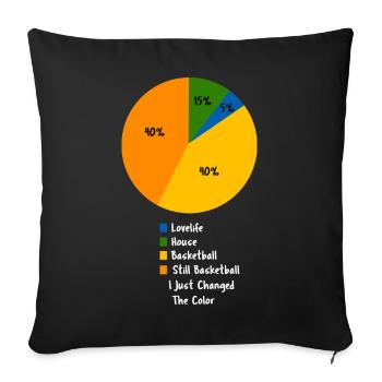 Funny Basketball Life Pie Chart Design - Sofa pillowcase 17,3'' x 17,3'' (45 x 45 cm) - black - Front