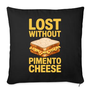 Sandwichs au fromage piment cadeau au fromage - Housse de coussin décorative 45 x 45 cm - noir - Devant