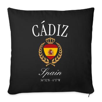 Cádiz Spanien Wappen Krone – Reise Souvenir - Sofakissenbezug 45 x 45 cm - Schwarz - Vorne