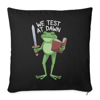 Dawn Frog Knight Reading - Sofa pillowcase 17,3'' x 17,3'' (45 x 45 cm) - black - Front
