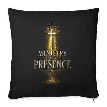 Chapelain, Clerc, Pasteur, Ministère de Présence - Housse de coussin décorative 45 x 45 cm - noir - Devant